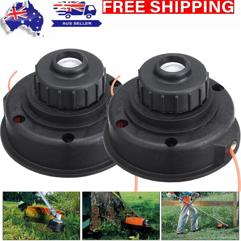 2X Petrol Trimmer Head Strimmer Bump Feed Line Spool Brush Cutter Grass