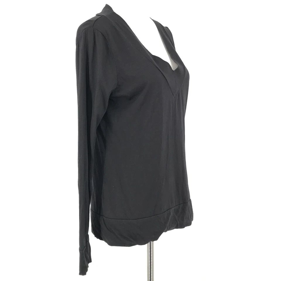 Harolds Womens Shirt Medium Black Long Sleeve Pullover Blouse Top Pima Cotton - Image 4 of 4