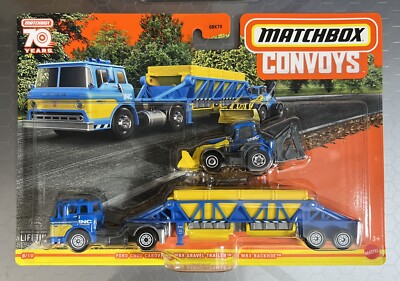 Matchbox Convoys 2024: Ford C900 Cabover & MBX Gravel Trailer with MBX Backhoe