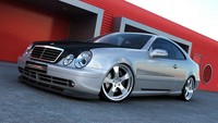 Schwarze Spoilerlippe Frontspoiler Spoiler Mercedes CLK AMG W208 Bj. 97-03