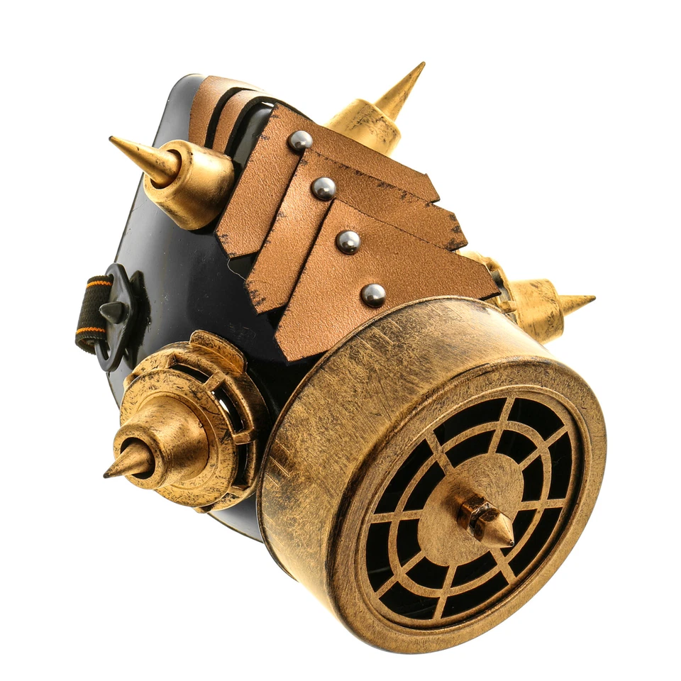 Black Gold Steampunk Half Face Mask with Spikes for Costume Parties - Image 2 of 4