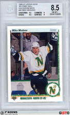 Mike Modano RC BGS 8.5+: 1990-91 Upper Deck '90 Comic Ball Hologram Gisto POP 2