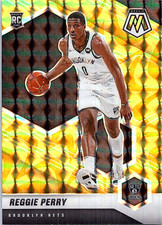 2020-21 Panini Mosaic Basketball Reactive Yellow #244 Reggie Perry Nets 