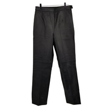 Clio Womens Black Leather Classic Side Zip Medium Rise Straight Biker Pants 6