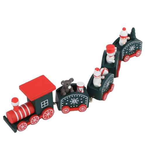 (Green Five Sections)Christmas Gift Wooden Mini Odorless Trains Toy Christmas - Foto 1 di 17