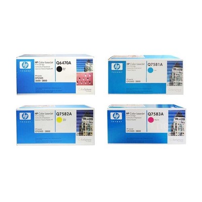 HP Toner Set 501A 503A Q6470A Q7581A Q7582A Q7583A für CLJ 3800 CP3505, OVP