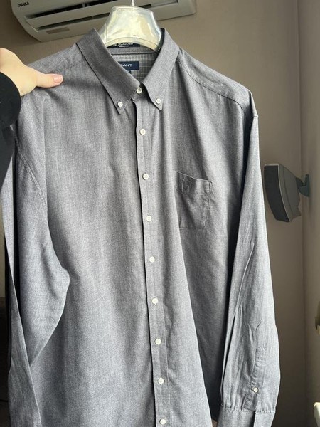 Men Gant Shirt Grey Cotton 52 / 6XL / 60
