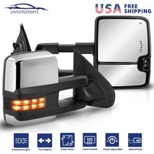 Power Heated Tow Mirrors For 14-18 Chevy Silverado Gmc Sierra 1500 2500hd 3500hd