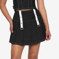 TRIPP/Royal Bones Black and White Skater Skirt Daang Goodman Size Medium Punk