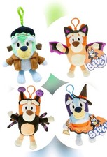 Lot Of 4 New Bluey Bingo Backpack Bag Clip-On Plushes In Costumes 6" Clip On