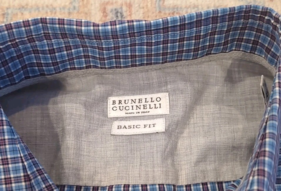 Brunello Cucinelli Button Down Basic Fit Plaid Bl… - image 2