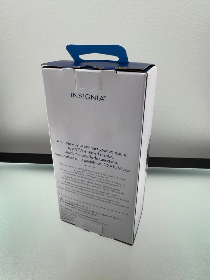 Insignia 6ft VGA Monitor Cable, Male to Male, HDDB15 Connector, Black BRAND NEW - Image 2 of 3