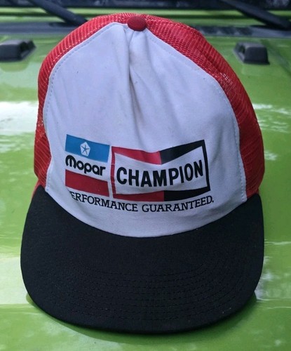 Vintage “Mopar Champion” Performance Guaranteed Trucker Mesh Snapback Cap USA