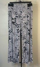 INC International Concepts Black And White Paisley Print Wide Leg Palazzo Pants