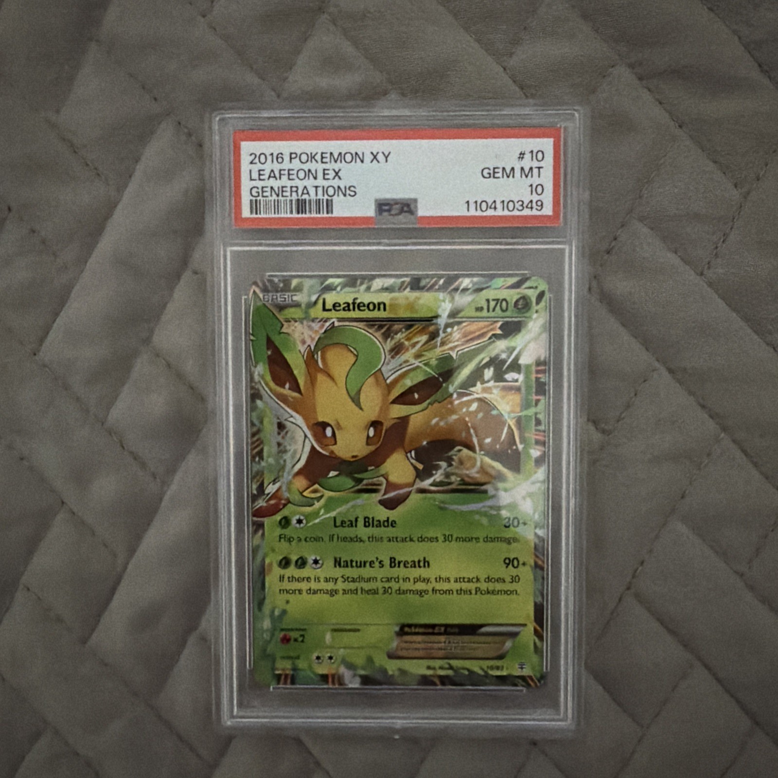 2016 POKEMON XY GENERATIONS #10 LEAFEON EX PSA 10