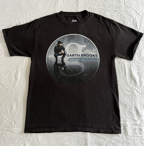 Garth Brooks World Tour 2014-15 T-Shirt Adult Size M (Medium) Black 100% Cotton