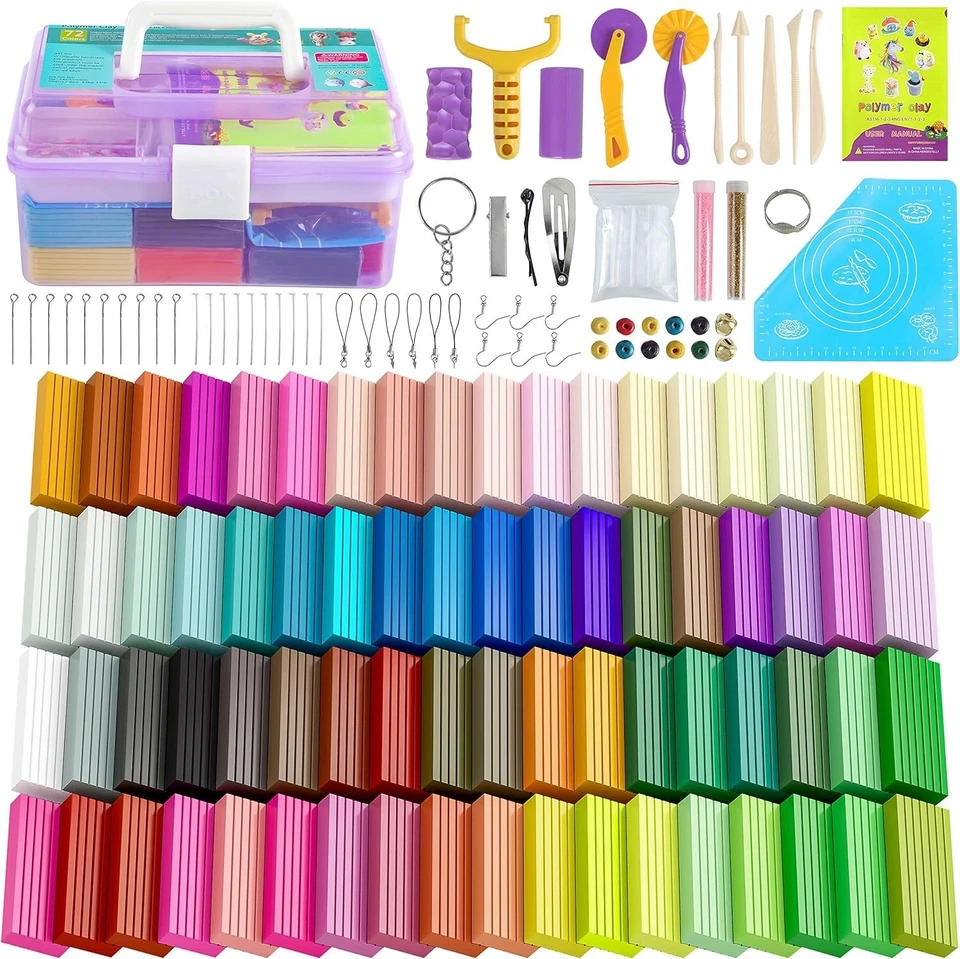72-Color Polymer Clay Set with Sculpting Tools - Ideal Gift - Image 3 of 4