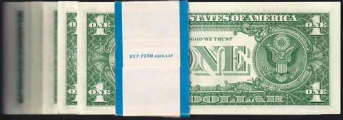 USPC TWO (X2) FR 1621 $1 1957B SILVER CERTIFICATES, UNC (GEM) WITH SEQ SERIAL#'s - Picture 4 of 7
