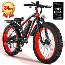 1500W 26" All Terrain Fat Tire Electric Mountain Ebike Adults 34MPH 60Mile Fast