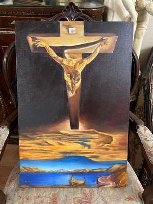 SALVADOR DALI - Amazing Oil Painting - Surrealism Style - Signed - Stamped - A1