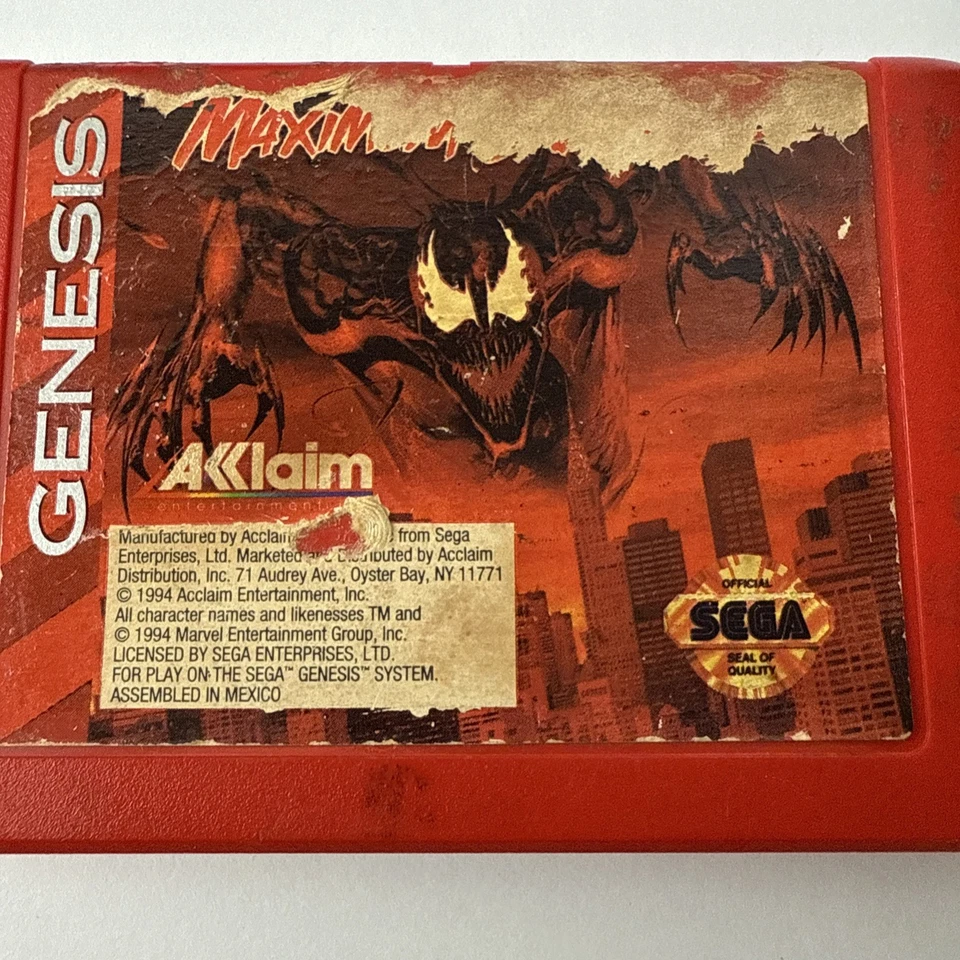 Spider-Man and Venom: Maximum Carnage (Sega Genesis, 1994) Cartridge Only - Image 2 of 4