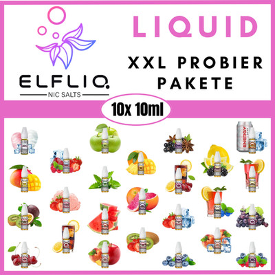 10x 10ml Elfliq Elfbar Probierbox Tropisch Süß Frucht Beere 100ml Liquid