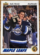 Felix Potvin 1991-92 Upper Deck Rookie Card #460 Maple Leafs NHL RC Free Ship