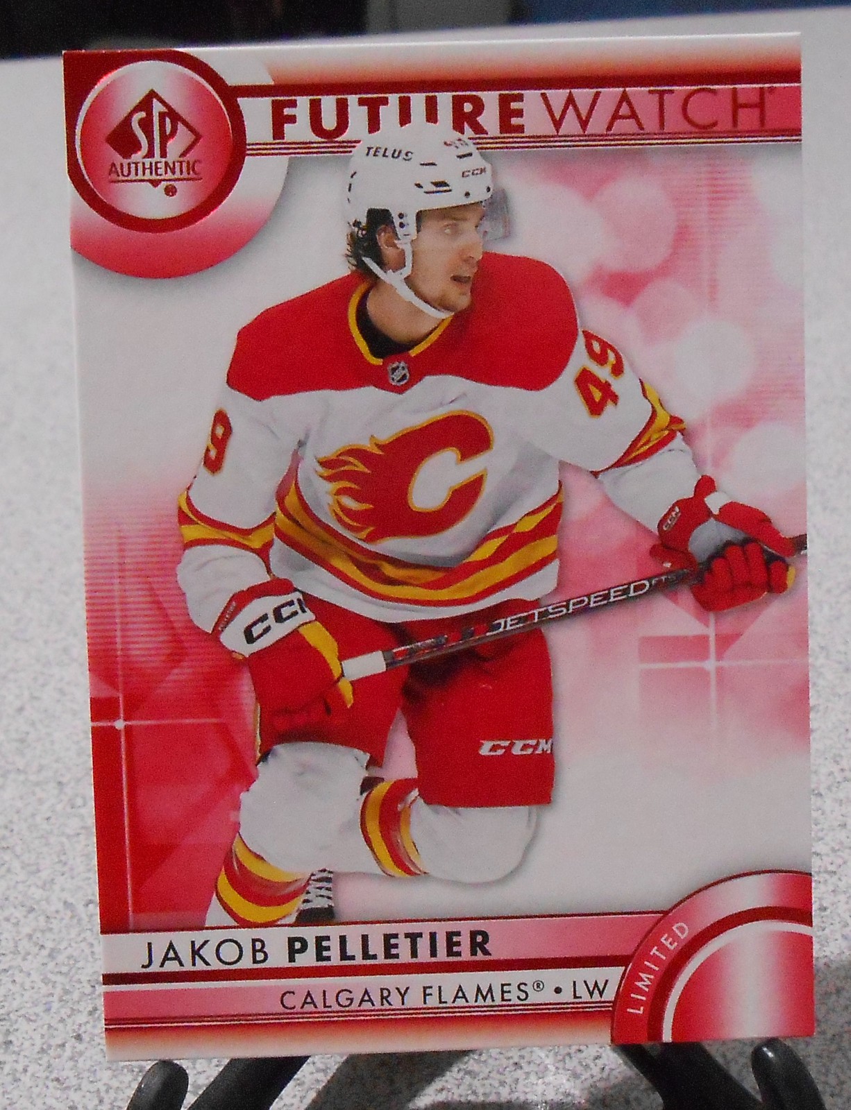 2023-24 Sp Authentic Future Watch Jakob Pelletier #114 Limited Red (RC) Calgary