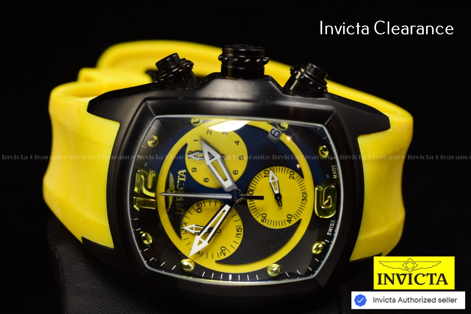 RARE Invicta Men's LUPAH 47mm Chrono Swiss Made Multi Dial Y