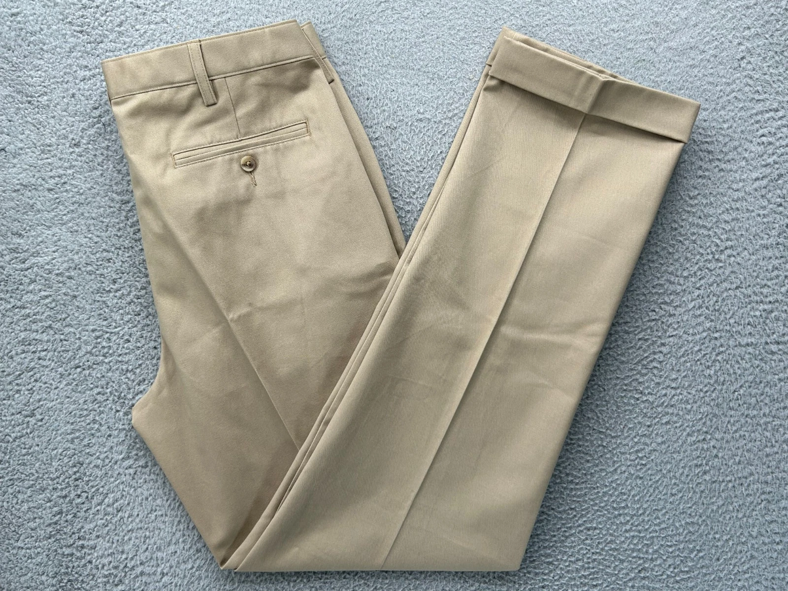 $65 New Lands' End Men's Traditional Fit No Iron Chino Pants Khaki 33x33