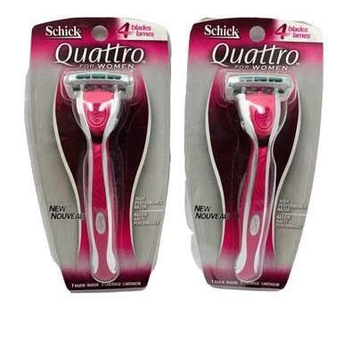 2 Pack schick quattro women razor 1 Razor 2 Cartridges B/4