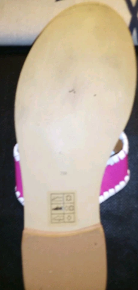 Jack Rogers - новый с Ярлыками, розовый и белый кожаный стринги стиль сандалии, размер 7 M, - Изображение 4 из 4