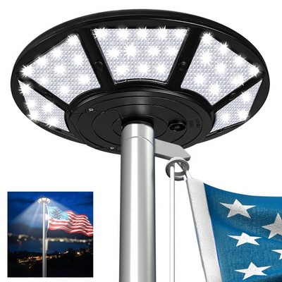 KARLIOBE 200 LED Flag Pole Light Solar Powered | Dusk to Dawn | Fits A-Black 