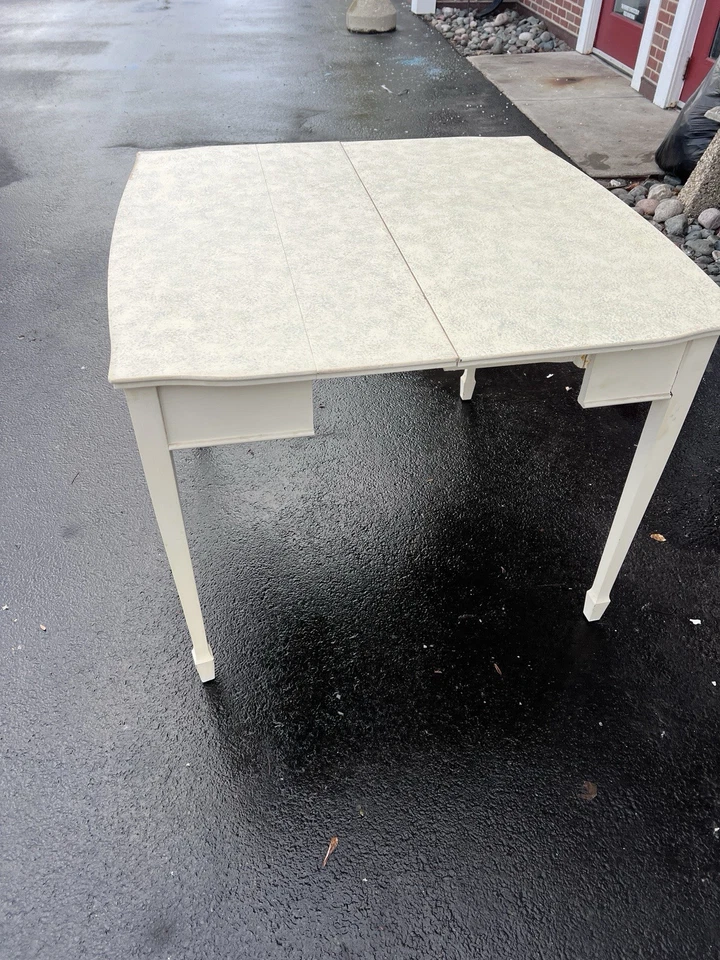 Antiga mesa de jantar francesa country carvalho topo expansível folha de desenho 19,5”-73 1/4” - Imagem 2 de 4