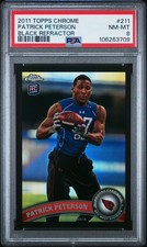 2011 TOPPS CHROME BLACK REFRACTOR #211 PATRICK PETERSON ROOKIE RC 199/299 PSA 8