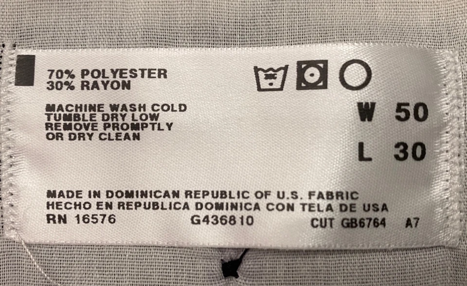 Geoffrey Beene Men's Black Dress Slacks Pants 50x30 Pleated Cuffed NWT - Image 3 of 4