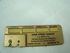 Main Street Garage Oil Change Reminder Vintage Lubrication Meter Milage Keeper