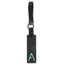 Initial Letter Keychain, PU Leather Alphabet Keychain, Black Letter A 