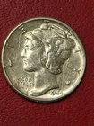 1944 Mercury Dime / Light  Scratches On Face/Essentially  BU w/ Near TOTAL BANDS