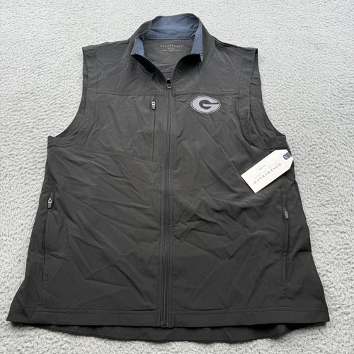 Georgia Bulldogs Boxercraft Stretch Woven Vest Men M Black Solid Full Zip - product listing photo