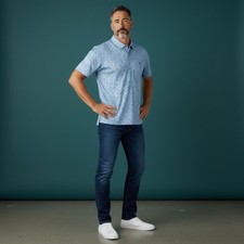 Vineyard Vines Performance Polo Shirt Mens Large Blue Sandwich Golf Print SS