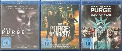 The Purge 1 Die Säuberung, The Purge 2 Anarchy + The Purge 3 Election Year