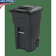 Sturdy 64 Gallon Wheeled Garbage Can W/ Swing Lid Outdoor  Indoor Use