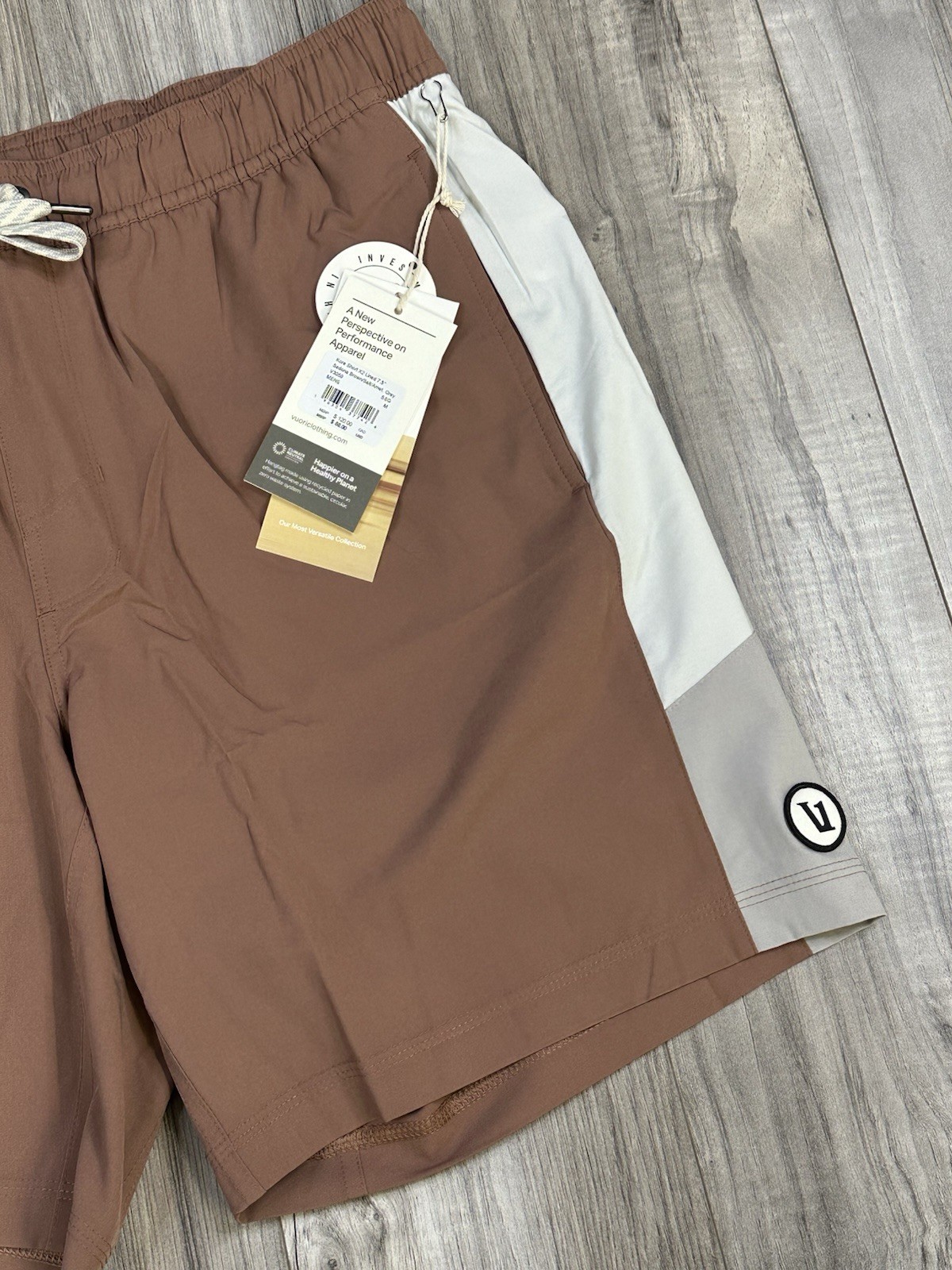 Vuori Kore Short 7.5" V3059 Sedona Brown Salt Amethyst Grey Men’s Medium - NEW