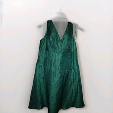 PS...Style Fit & Flare Mid Halter Dress 20 Petite Green self Belt
