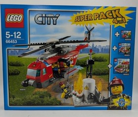 LEGO 66453 City Fire Brigade Super Pack 4in1 60000+60001+60003+60010 Helicopter NEW