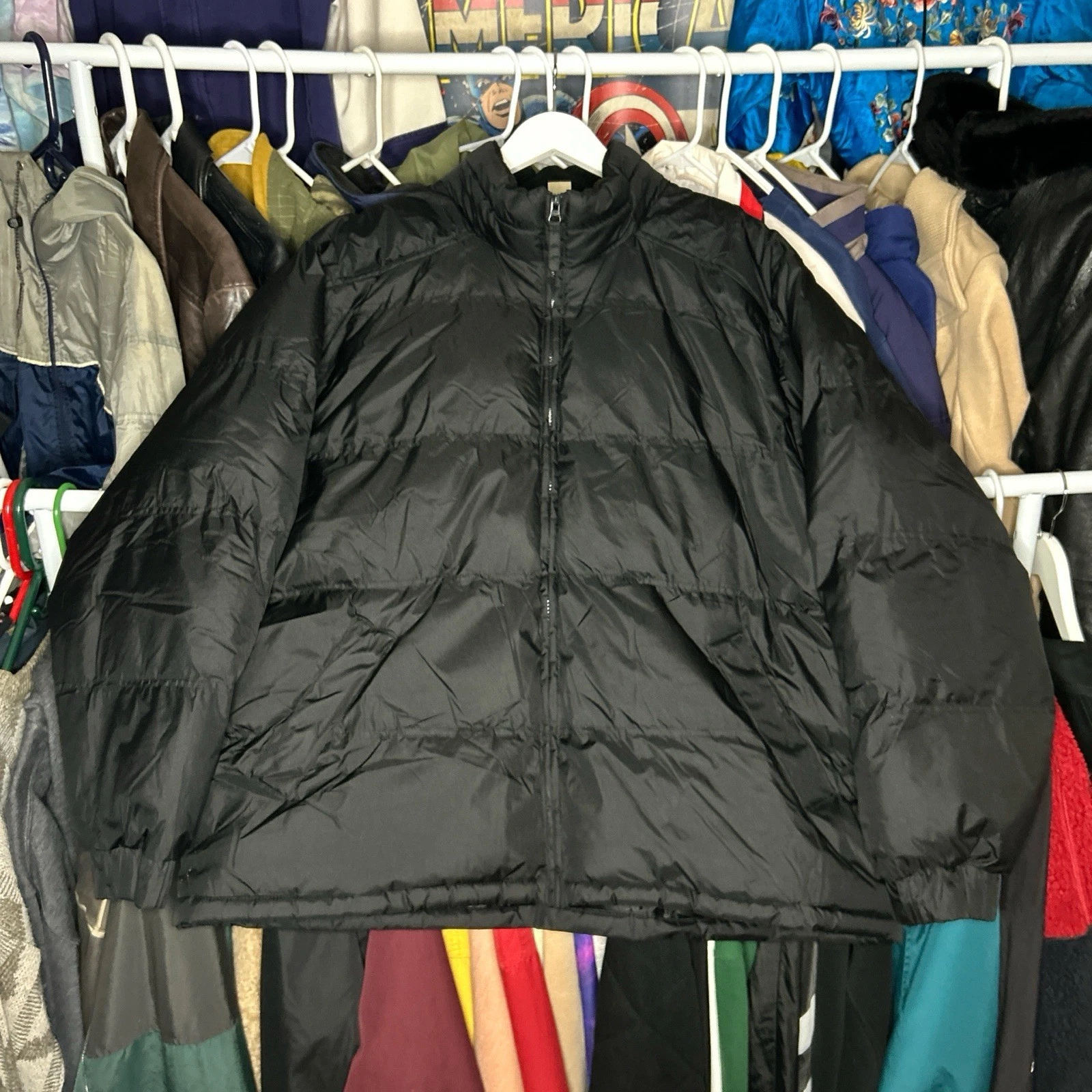 Vintage 90s St. John’s Bay Black Full Zip Puffer Ski Jacket Mens XL Gorpcore VTG