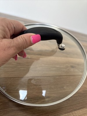 Calphalon Kitchen Essentials Glass Replacement Lid Stay Cool Handle 9  OD 8.5 ID