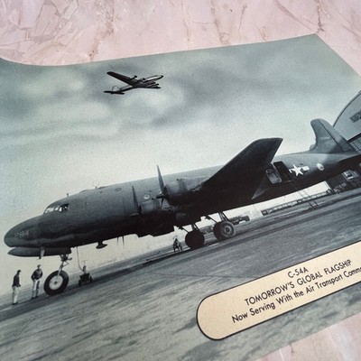 C-54A Tomorrow's Global Flagship Airplane Vintage Print 9x12 FL6-4
