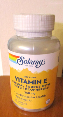 Solaray Dry Form Vitamin E  w/ Mixed Tocopherols 268 mg 100 Caps